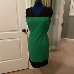 Emerald green sleeveless sheath dress
